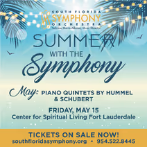 South Florida Symphony Orchestra’s Summer Chamber Music Series – Hummel & Schubert