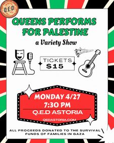 Queens Performs for Palestine show poster