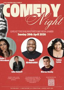 Collywobblers Comedy at The Railway Streatham : Nabil Abdulrashid Plus Guests