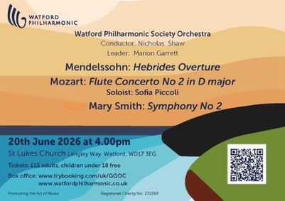 Watford Philharmonic Society Orchestral Concert 2026 show poster
