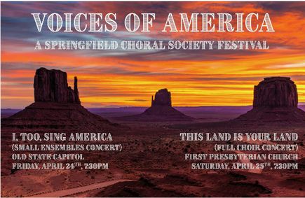 The Springfield Choral Society presents Voices of America Festival show poster