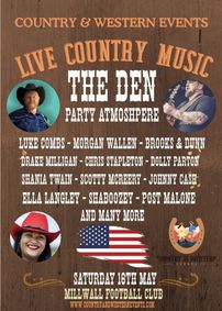 LIVE COUNTRY MUSIC NIGHT MILLWALL FC show poster