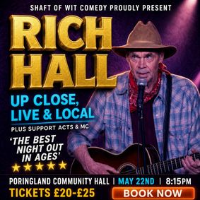 Rich Hall Headlines Poringland Community Hall show poster