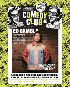 Signature Brew Comedy Club show poster