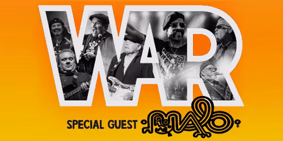 WAR + Malo | Music in the Park show poster