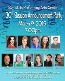 Spreckels 30th Season Announcement Party show poster