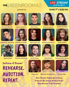 REHEARSE. AUDITION. REPEAT. show poster