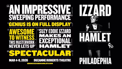 Eddie Izzard in the tragedy of HAMLET show poster