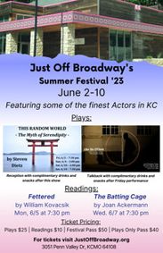 Just Off Broadway Theatre's Summer Festival show poster