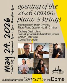 Mount Wilson Observatory’s Sunday Afternoon Concerts in the Dome presents “Piano and Strings”  show poster