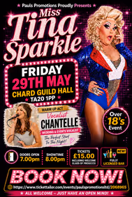 Miss Tina Sparkle and Special Guest show poster