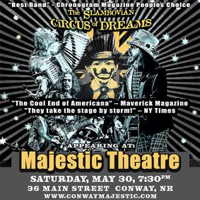 'Glam-Folk' at THE MAJESTIC May 30th - The Slambovian Circus of Dreams show poster