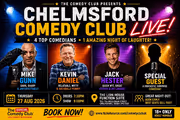 Chelmsford Comedy Club Live – Mike Gunn, Kevin Daniel, Jack Hester and Special Guest in UK Regional