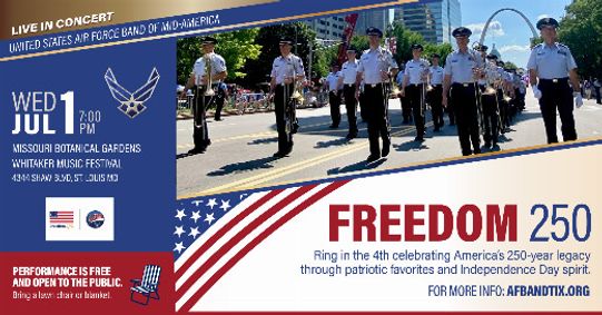 USAF Band of Mid-America “Freedom 250” Concert show poster