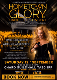 HOMETOWN GLORY CADLELIT CONCERT A TRIBUTE TO ADELLE BY NATALIE BLACK show poster