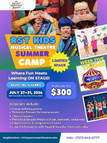 Richey Suncoast Theatre Announces, The Greatest Showman Summer Intensive for Teens