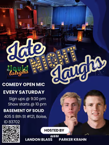 Free Comedy Show! Late Night Laughs Comedy Show and Open Mic! show poster