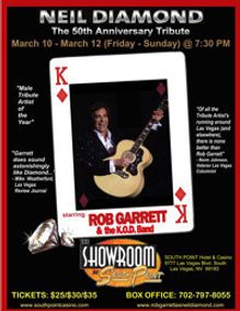 NEIL DIAMOND - 50th Anniversary Tribute Show starring Rob Garrett & the KO.D. Band show poster