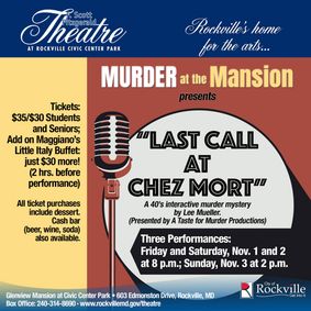 Murder at the Mansion presents show poster