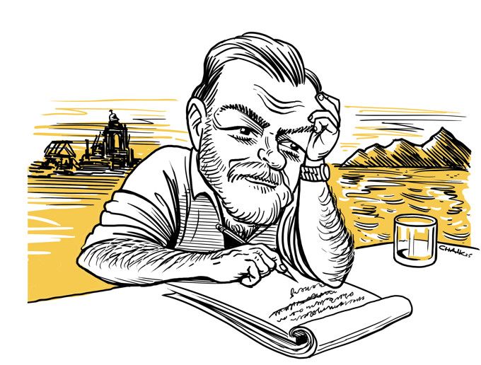 Ernest Hemingway portrayed by John Dennis Anderson