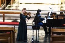 Violinist Aija Reke and pianist Lorena Tecu perform at HanC*CK United Church of Christ April 1st