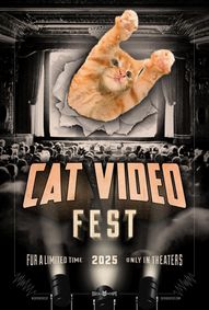 CAT VIDEO FEST 2025 and kitties for adoption in lobby! Sun, Aug 3, Movie 4pm, Kitties in Lobby 3pm show poster