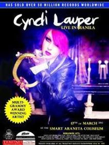 Cyndi Lauper Live in Manila show poster