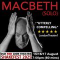 MACBETH (solo) in UK Regional