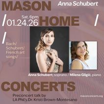 Mason Home Concerts 2026 Opening Night: Anna Schubert & Milena Gligić perform Bach & Schubert