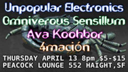 Unpopular Electronics, Omniverous Sensillium, Ava Koohbor, 4mación show poster