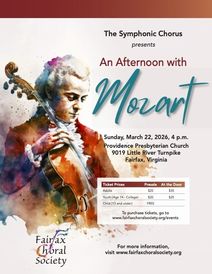An Afternoon with Mozart featuring the Fairfax Choral Society and Pianist Marck Irchai