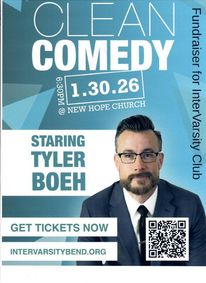 Clean Comedy Night with Portland comedian, Tyler Boeh. show poster