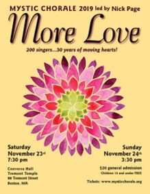Mystic Chorale sings MORE LOVE 11/23 & 11/24! show poster