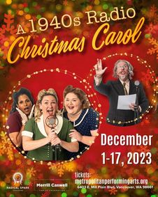 1940s Radio Christmas Carol show poster
