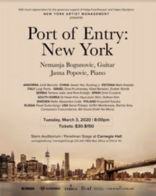 Port of Entry: New York at Carnegie HAll show poster