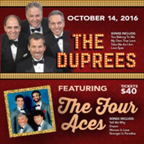The Four Aces with The Duprees show poster