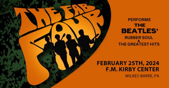 The Fab Four performs The Beatles' Rubber Soul show poster