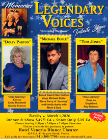 'MEMORIES' presents LEGENDARY VOICES TRIBUTE SHOW featuring 'MICHAEL BUBLE' tribute by Nathan Romine On March 01, 2026