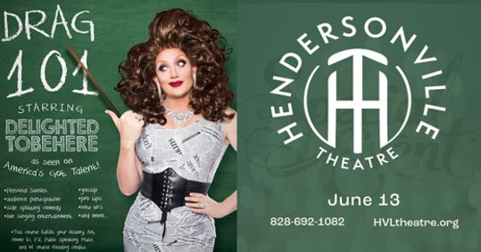Delighted Tobehere in Drag 101 show poster