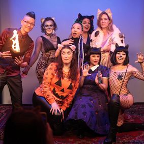 Catbaret! Purrsents...Meowloween show poster