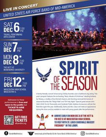 Award-Winning Local Air Force Band Announce Annual Holiday Concerts show poster