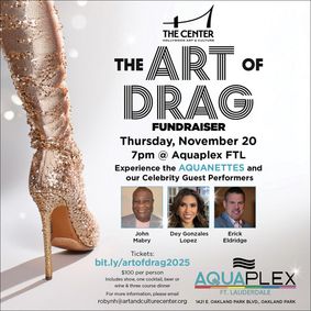 Hollywood Art and Culture Center’s “The Art of Drag” Fundraiser at Aquaplex Fort Lauderdale show poster