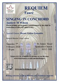 Conchord Singers 40th anniversary celebration concert show poster
