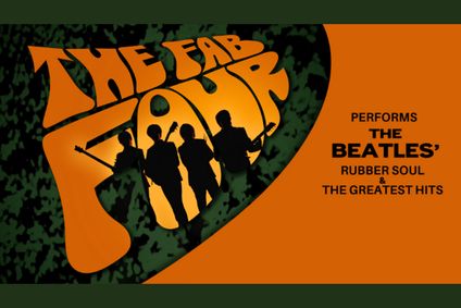 The Fab Four performs The Beatles' Rubber Soul show poster