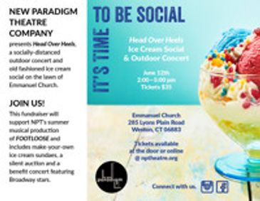 Head over Heels ice cream social and concert show poster