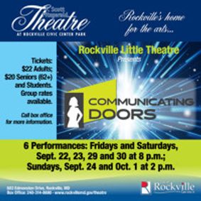 Rockville Little Theatre presents Communicating Doors show poster