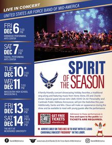 U.S. Air Force Band of Mid-America “Spirit of the Season” Holiday Concert show poster