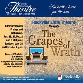 Rockville Little Theatre presents “The Grapes of Wrath” show poster