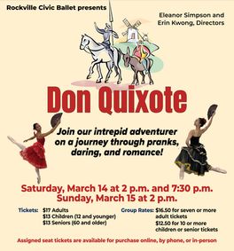 Rockville Civic Ballet presents ''Don Quixote      show poster