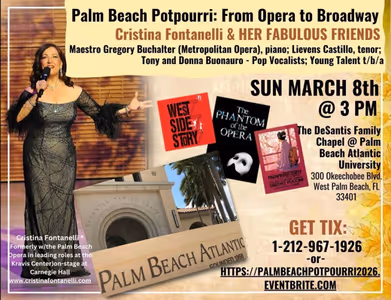 Palm Beach Potpourri 2026: From Opera to Broadway - Cristina Fontanelli and Her Fabulous Friends